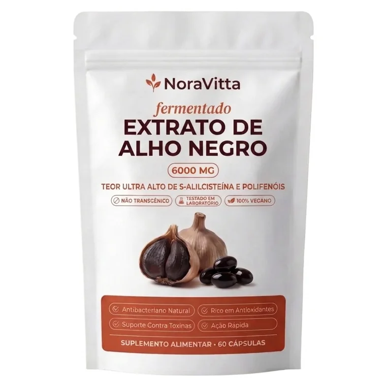 NoraVitta Extrato de Alho Negro Fermentado 6000mg, 60 cápsulas