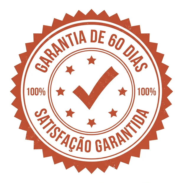 Selo de garantia de 60 dias, 100% satisfação garantida